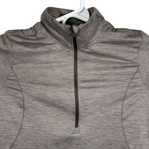 Apana Quarter Zip Pullover Womens Size Small Heather Gray Long Sleeve Athletic